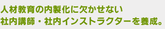 人材教育の内製化に欠かせない社内講師・社内インストラクターの養成のお手伝い